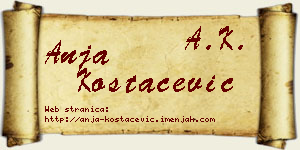 Anja Kostačević vizit kartica